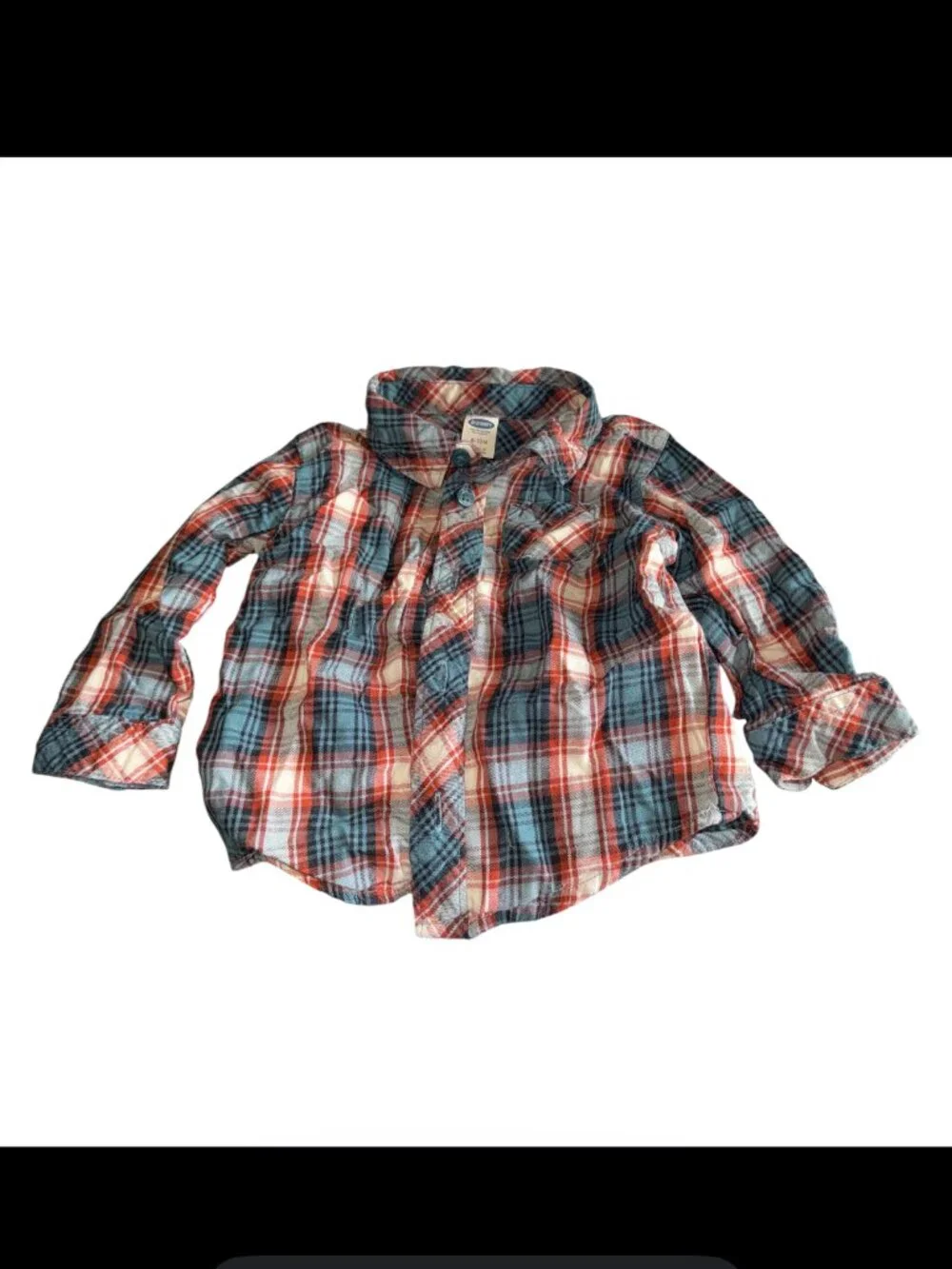 Old Navy Plaid Button Down Baby Boy's Shirt Size 12-18 Months